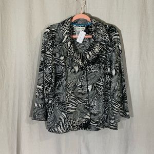 NWT Womens size Large A La Carte black white sequined jacket